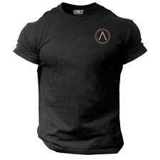 Spartan Shield T Shirt Pocket Gym Clothing Bodybuilding Training Workout MMA Top