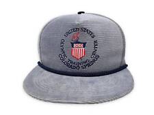 Vintage Olympic Training Center Hat 80s USA Corduroy Cap Colorado Springs B1