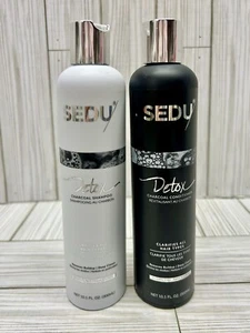 Sedu Detox Charcoal Shampoo Conditioner Set Clarifying 10.1 Removes Buildup New - Picture 1 of 9