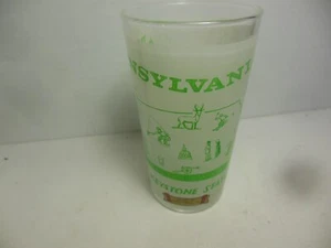 Vaso de vidrio esmerilado vintage Cross Forks Pennsylvania Keystone State Souvenir - Imagen 1 de 6