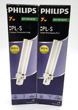 Lot of 2 NEW Philips 7W 827/2P PL-S Compact Fluorescent Lamp PL-S 7W 827 2P