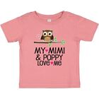 Inktastic Mimi And Poppy Love Me Grandchild Owl Baby T-Shirt Girl Childs Clothes