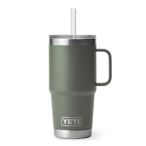 YETI Rambler 25 oz Tumbler with Handle and Straw Lid Travel Mug Stainless Steel - Picture 1 of 2