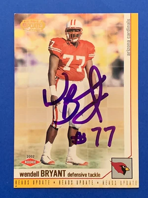 WENDELL BRYANT Signed 2002 Heads Update Cardinal Wisconsin Badger Autograph Auto - Image 1 of 2
