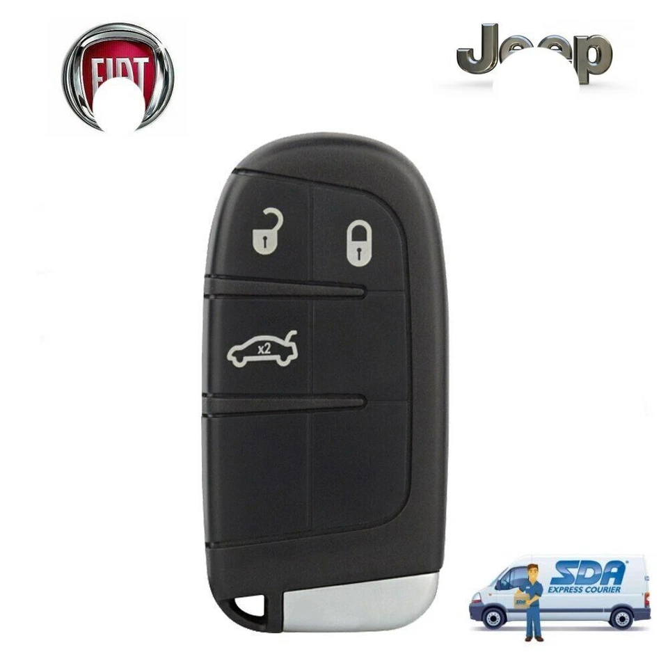 GUSCIO CHIAVE COVER TELECOMANDO PER FIAT 500 X JEEP RENEGADE COMPASS KEYLESS 3T - Image 1 of 1