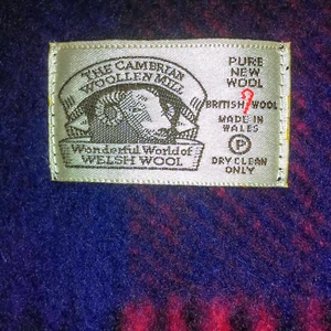Handwoven Brushed Wool Lap Blanket by Cambrian Woollen Mills of Wales - Picture 1 of 2