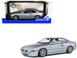 1992 BMW 850 CSI Diecast Model Car 1/18 Arctic Silver Metallic by Solido - Picture 1 of 6
