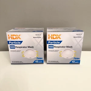 HDX PARTICULATE N95 RESPIRADOR MASCARILLA FACIAL MEDIANO GRANDE LOTE 10PK X2 TOTAL 20 MASCARILLAS - Imagen 1 de 14