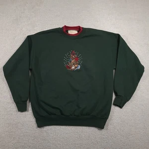 MC Sportswear Sweatshirt Women's XL Embroidered Birds Holiday Crewneck Pullover - Picture 1 of 10