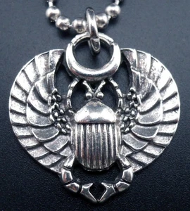 Collar Escarabajo Escarabajo Cadena Inoxidable Nuevo Colgante Alado Estiércol Dije Egipcio - Imagen 1 de 11