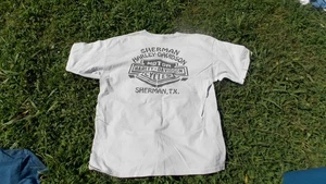 Vintage 80er Harley Davidson T Shirt Herren L weiß schwarz 1985 Sherman Texas Biker - Bild 1 von 8