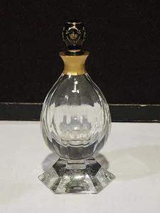 Footed Perfume Bottle Saint Louis Crystal Cobalt Stopper by Faberge - Picture 1 of 11