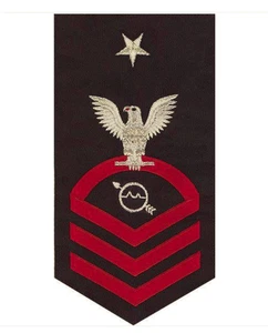 Vanguard NAVY E8 MALE RATING BADGE: OPERATIONS SPECIALIST SEAWORTHY RED ON BLUE - Picture 1 of 2