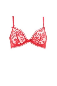 AGENT PROVOCATEUR Womens Bra Lace Elegant Non Padded Red Size UK 34DD - Picture 1 of 4