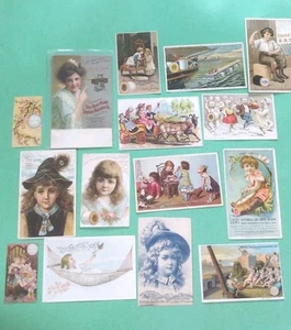 ENORME LOTE 30+ Tarjetas Victorianas Publicidad Costura Productos Comercio Niños Gatos - Imagen 1 de 14