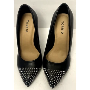 Torrid Pointed Studded Stiletto Pump Heel Size 9WW Black Preppy Classic Party - Picture 1 of 8