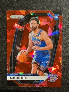 #226 2024-25 Panini Prizm Red Ice Ajay Mitchell Rookie Oklahoma City Thunder - Picture 1 of 2