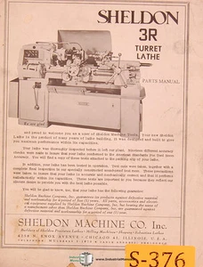 Sheldon 4T, Turret Lathes, Parts Lists Manual - Picture 1 of 1