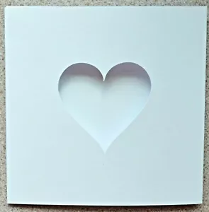 5 Double/Fold Card Blanks with 63mm Heart Aperture & White Envs 140mm Sq - Picture 1 of 1