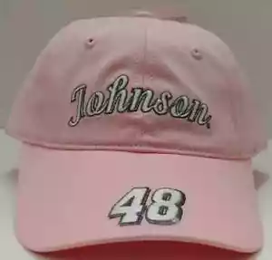 Jimmie Johnson #48 Nascar Ladies Pink Sponsor Lowes Racing Adjustable Hat - Picture 1 of 10