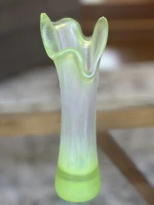 VINTAGE KOSTA BODA PILZE GRÜN MATTIERTES GLAS Swung Vase 10 Zoll hoch #'d 40118 - Bild 1 von 15