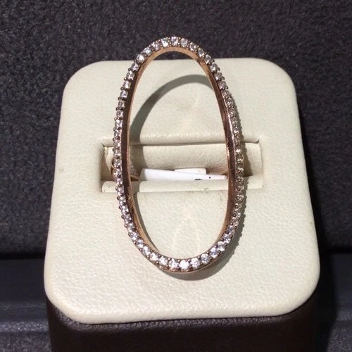 Anillo grande ovalado de plata esterlina enchapado en oro rosa circonita cúbica - ¡50% de descuento! Foto 1 de 4