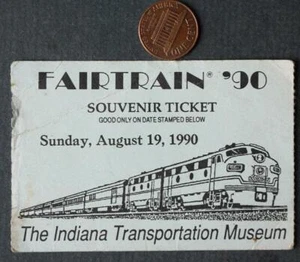 1990 Noblesville to Indianapolis Indiana State Fair Fairtrain ticket stub RARE-- - Picture 1 of 1