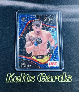 2022 UFC Panini Select Joel Alvarez Blue Disco Octagonside Rookie Card RC 47/49