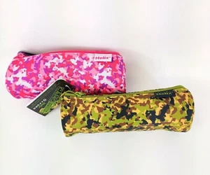 Estuche lápiz de papelería Helix Oxford Clash camuflado rosa o verde - Imagen 1 de 7