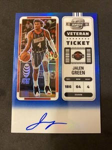2022-23 Contenders Optic Jalen Green Veteran Ticket Blue Auto #/25 💎💎 On CARD