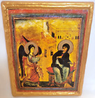 The Annunciation Of Virgin Mary Mt Sinai Rare Greek Orthodox Icon On Wood 157Avm