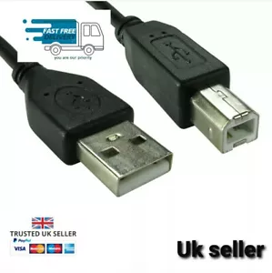 USB Printer Cable, USB 2.0 A to B Lead. Compatible with epson 1.5m - Picture 1 of 4