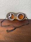 Vintage Leather Steam Punk Mask Motorcycle Orange Lens Glasses Vintage Antique