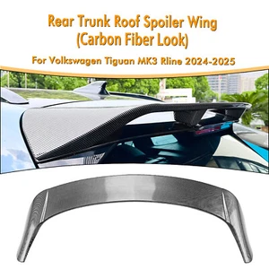 Car Rear Trunk Spoiler Lip Roof Wing For VW Tiguan MK3 R Line 24-25 Carbon Look - Picture 1 of 13