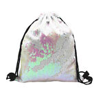 Reversible Sequin Drawstring Backpack Cinch Bag String