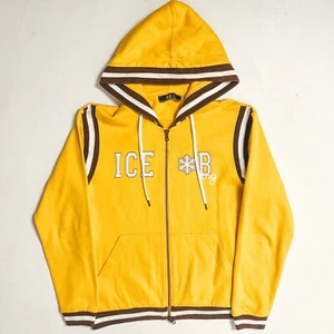 ICEBERG Spellout Zip Up Yellow Hoodie Size M - Picture 1 of 9