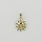 14k Yellow Gold 3-D Sun Necklace Pendant