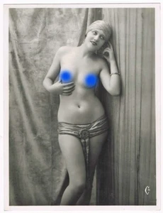 XXL grand format PHOTO DE NU féminin vers 1900 / GF11 risque sexy nude - Picture 1 of 1