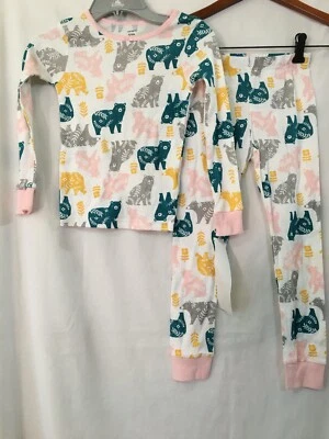 New Carter's Girls Bears Pajama 2pc Set Snug fit Long  Sleeve Pants 10,14 - Image 1 of 4