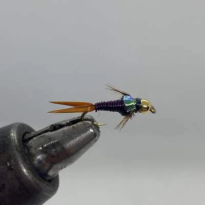 STRIKE FLY COMPANY One Dozen (12) - Beadhead Copper John - Purple - Nymph