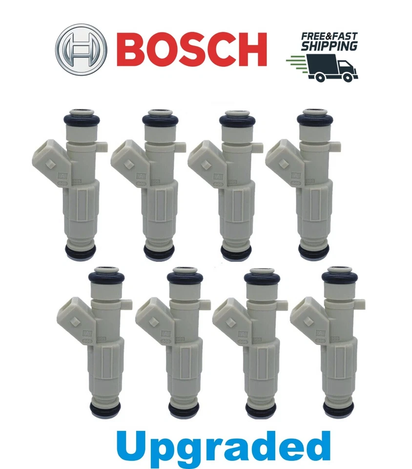 Inyectores de combustible Bosch x8 de 22 lb III GEN 4 orificios OEM mejorados para Ford 85-97 5.0 5.8 Foto 1 de 1