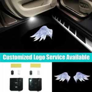 2x White Wings Logo Car Door Welcome Laser Projector Shadow Light for Universal - Picture 1 of 9