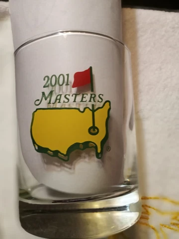 Augusta National Masters 2001 4" inch Glass with Hole name and yardage Cover