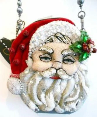 Mary Frances Ho Ho Ho Beaded Jeweled Santa Claus Christmas Holiday Shoulder Bag - Image 1 of 4