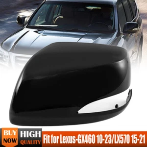 Black Left Side Mirror Cover Cap Housing For Lexus GX460 2010-2023 LX570 2015-21 - Picture 1 of 11