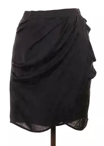 NWT IRO Black WP31REIFER Ruched Faux-Wrap Silky Short Skirt Size 40 MSRP $290 - Picture 1 of 6