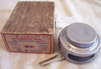 31023 H-I UTICA NO 5 FLY REEL VEJA CAIXA DE ETIQUETAS MUITO BOM - Imagem 1 de 4