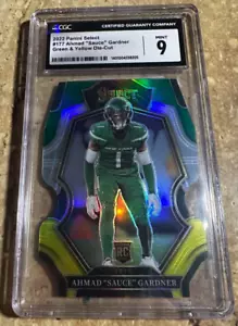 2022 Panini Select Ahmad "Sauce" Gardner Green & Yellow Die-Cut #177 - CGC 9 - Bild 1 von 2