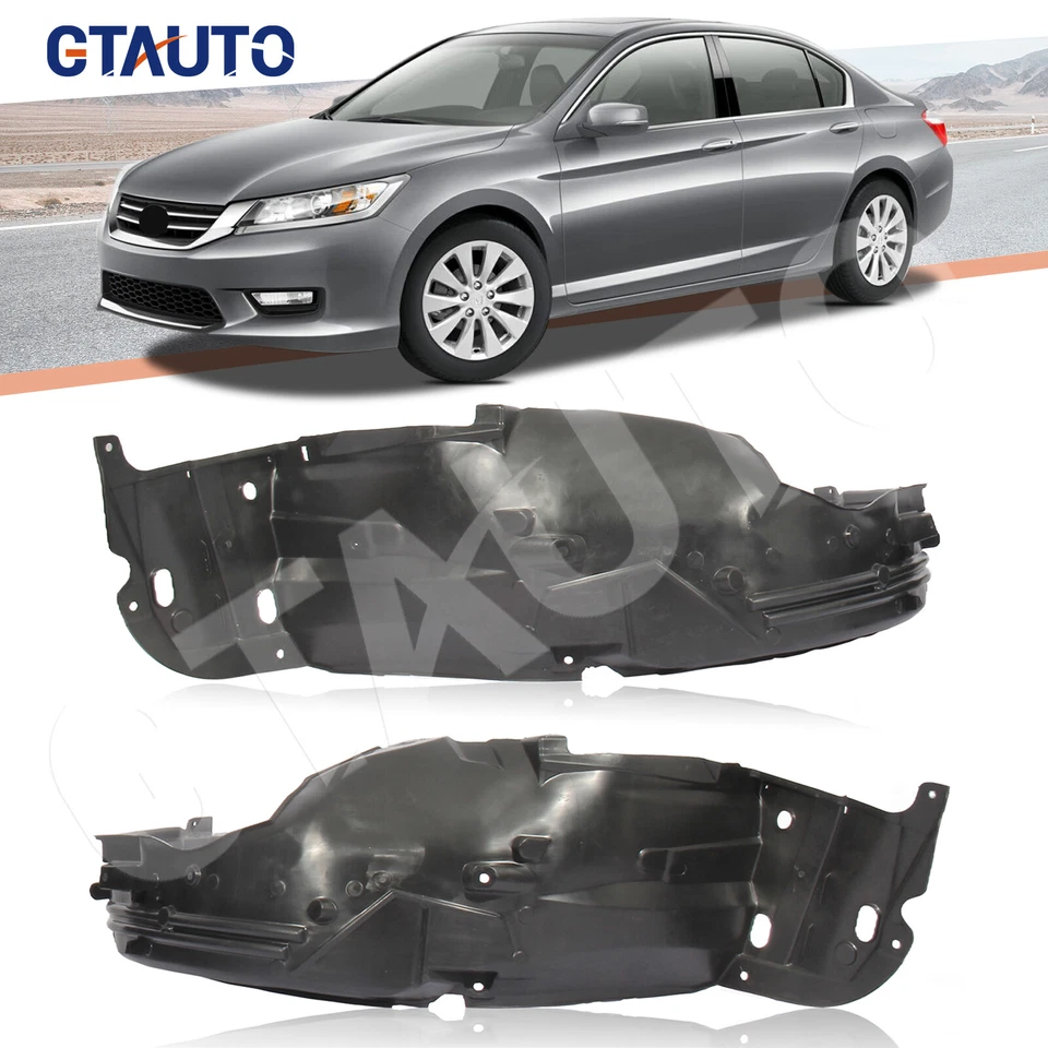 For 2013 2014 2015 Honda Accord Sedan Left Right Front Fender Liners Pair Set Foto 1 de 4