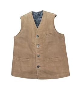 Vintage Gilet | 70s Vintage Suedette Faux Fur Gilet Size Large Retro Bodywarmer - Picture 1 of 5